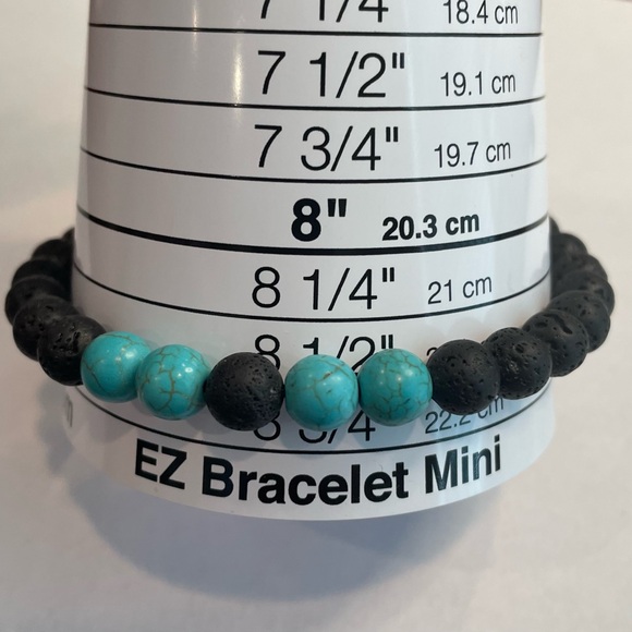 Lava Stone and Turquoise Colored Beaded Bracelet - Picture 5 of 6